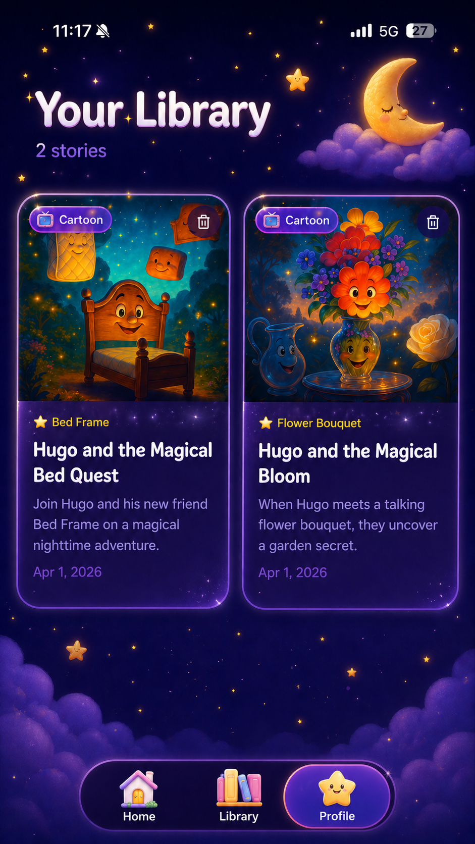 Planet Of Tales story library screen